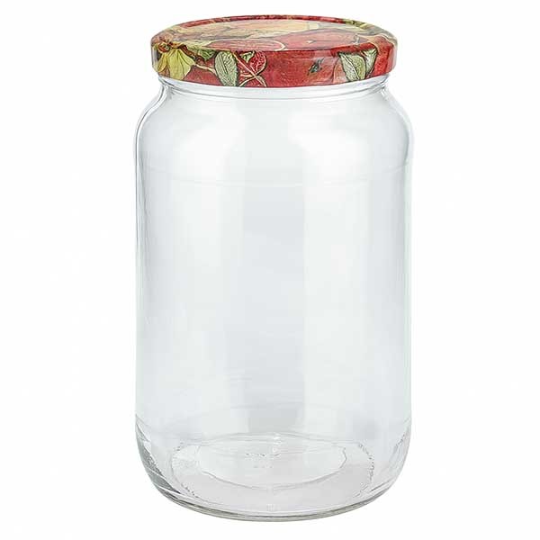 1062ml rond glas + BasicSeal deksel fruitdecor UNiTWiST
