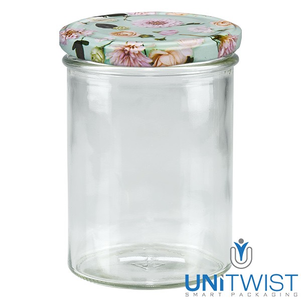 435 ml omslagglas + BasicSeal-deksel bloem mint UNiTWIST®