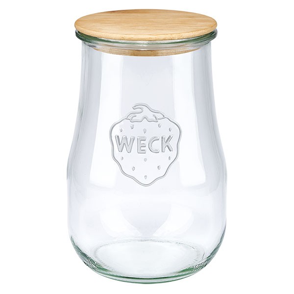 WECK-tulpglas 1750ml met hout deksel
