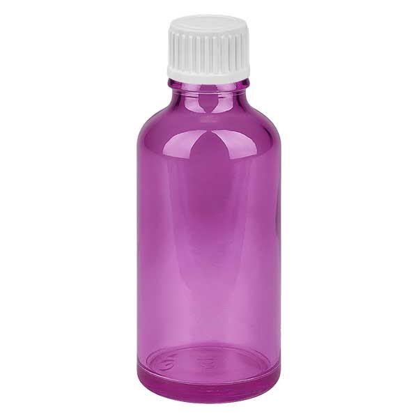 50 ml druppelflesje 0,9 mm wit met standaard sluiting PurpleLine UT18/50