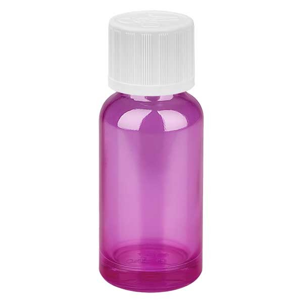 20 ml flesje 11 mm schroefdop wit met standaard sluiting kinderveilig PurpleLine UT18/20