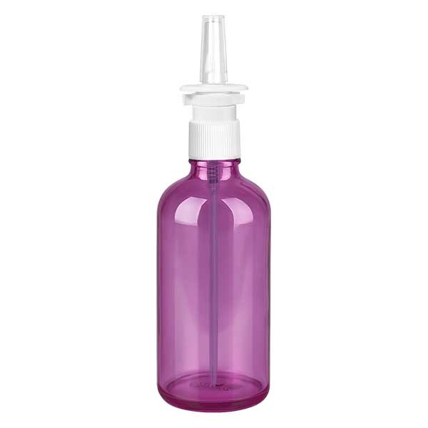 100 ml neussprayfles wit/tr.. met standaarddop PurpleLine UT18/100