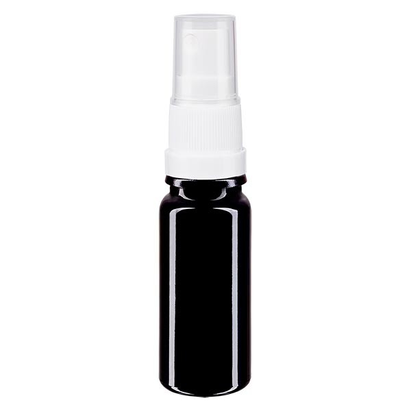 Fles violet glas 10 ml met pompverstuiver wit