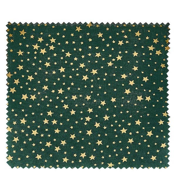 1 x stoffen lapje 150x150mm groen met gouden sterren voor deksel diameter 43-100mm