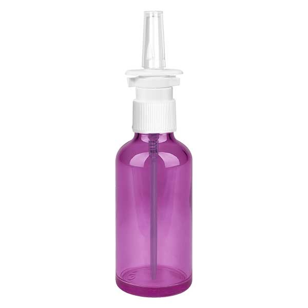 50 ml neussprayflesje. Wit/tr.. met standaarddop PurpleLine UT18/50