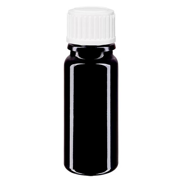 Violetglas fles 10ml DIN 18 met wit schroefsluiting