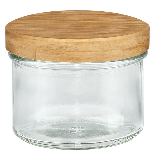 225 ml trommelglas + BioSeal 2-in-1 houten deksel UNiTWIST