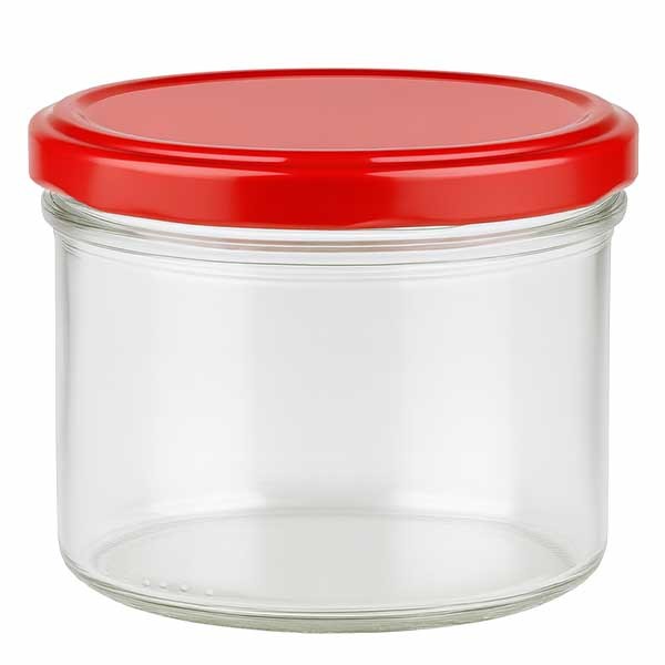 230ml cilindrisch glas + BasicSeal deksel rood UNiTWIST