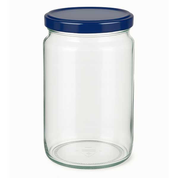 795ml rond glas + BasicSeal deksel blauw UNiTWIST