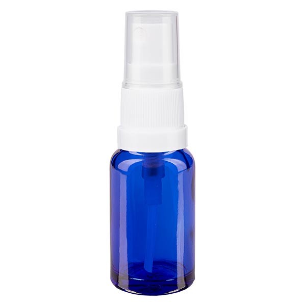 Ontslag nemen zeker japon Blauwe glazen flessen 10ml met wit pompverstuiver