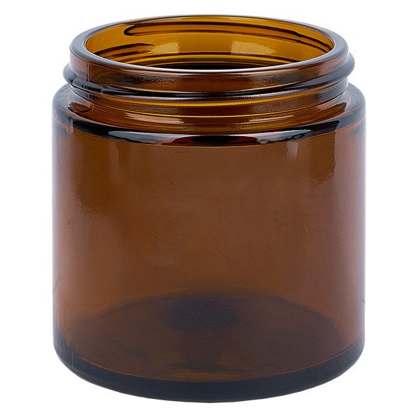 Glazen pot 120ml bruin glas 58mm/R3, zonder sluiting