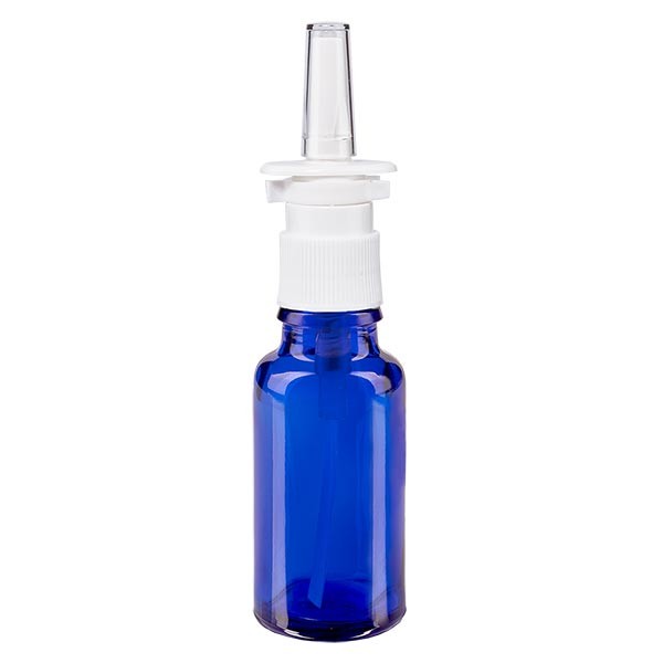 Blauwe glazen flessen 20ml met neusverstuiver