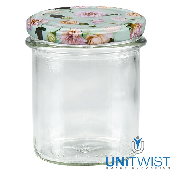 350 ml omslagglas + BasicSeal-deksel bloem mint UNiTWIST®
