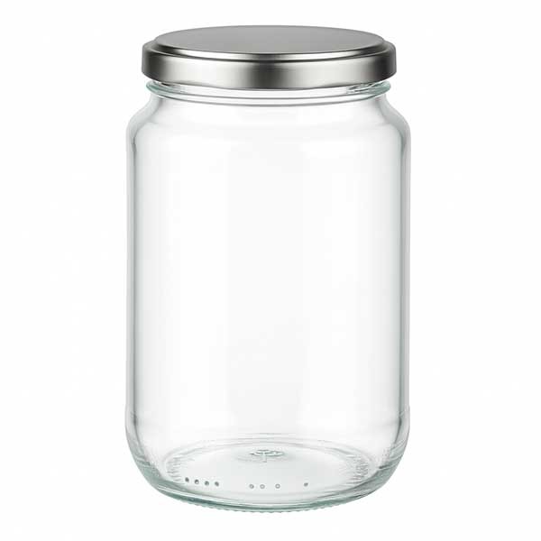 375ml rond glas met BasicSeal deksel zilver UNiTWiST