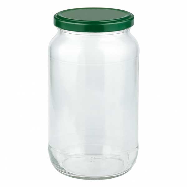 1062ml rond glas + BasicSeal deksel groen UNiTWIST