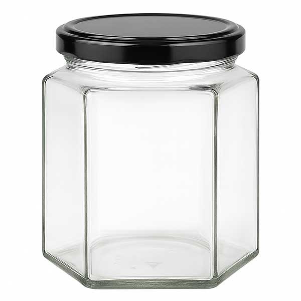 390ml Hexaglass met BasicSeal deksel zwart UNiTWiST