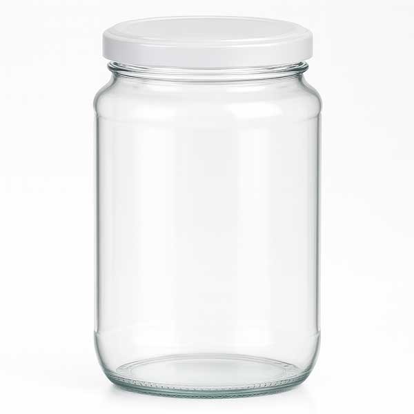 375ml rond glas met BasicSeal deksel wit UNiTWIST