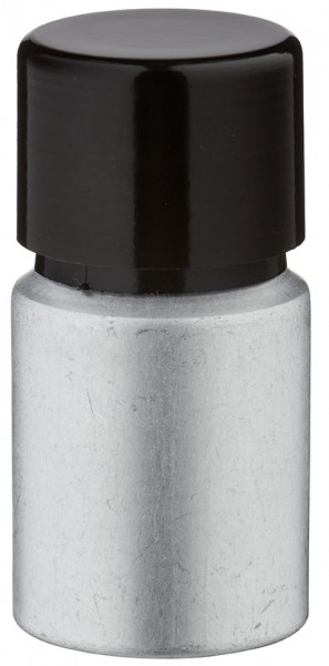 10 ml aluminium fles gebeitst incl. schroefdop zwart met conusafdichting