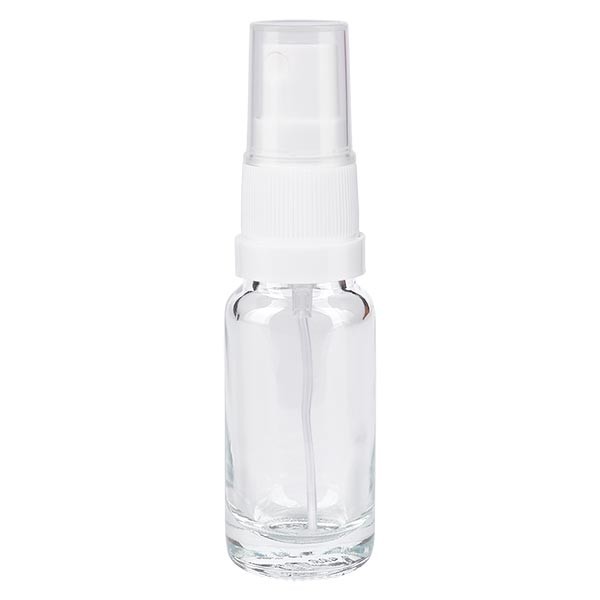 Helder glazen flessen 10ml met wit pompverstuiver