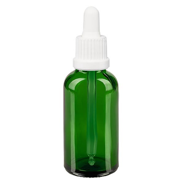 Pipetfles groen 30ml, pipet wit VR