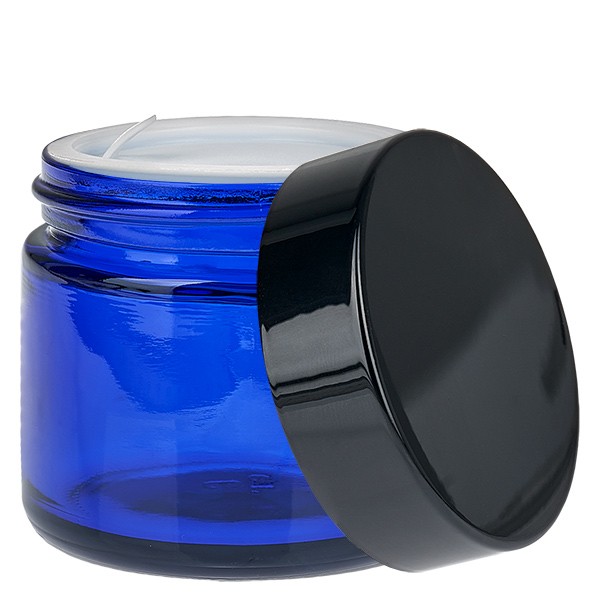 Glazen pot 60ml blauw met inzetdeksel UNiTWIST