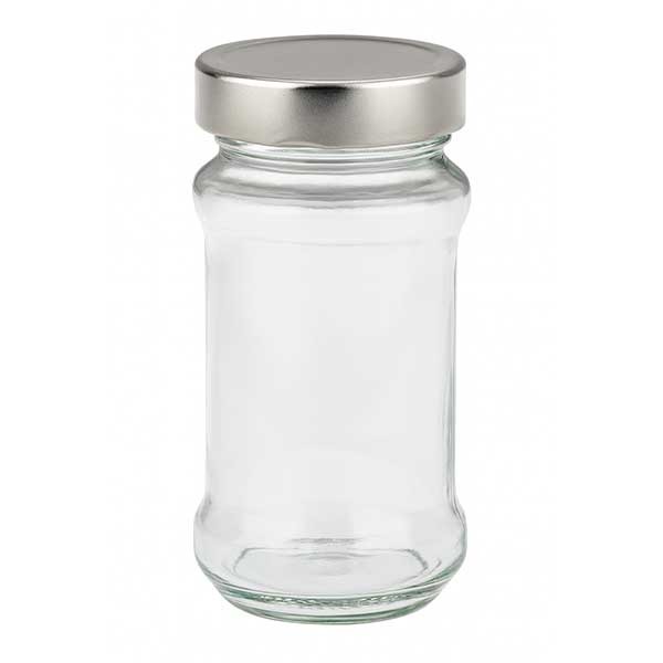 390ml rond glas met BasicSeal deksel zilver UNiTWIST
