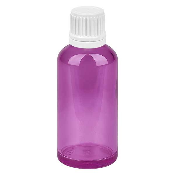 50 ml druppelflesje 0,7 mm wit met verzegeling PurpleLine UT18/50