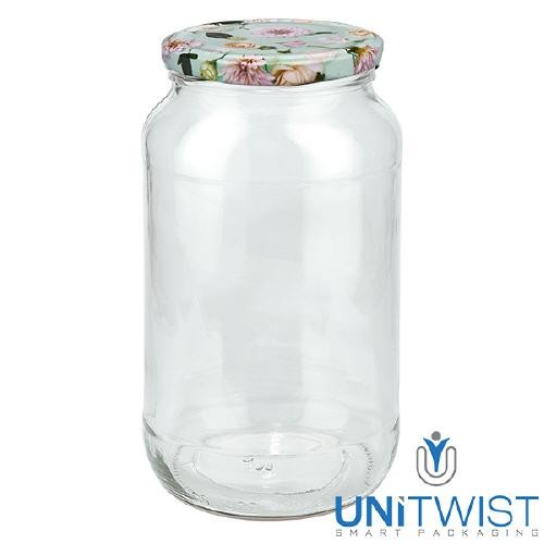 1062 ml ronde pot + BasicSeal-deksel bloem mint UNiTWIST®