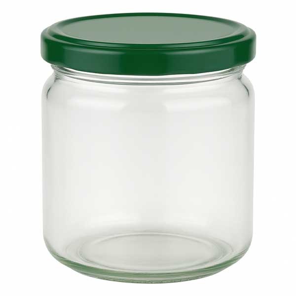 408ml rond glas + BasicSeal deksel groen UNiTWIST