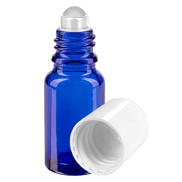 Glas deostick fles blauw 10ml, lege deo roller (Roll On)