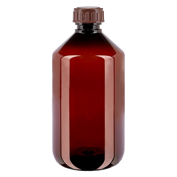 PET-fles 500ml met bruine dop Standaard