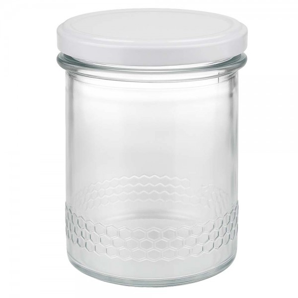 Honingpot 560 g met witte BasicSeal UNiTWIST-deksel