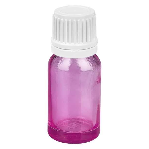10 ml druppelflesje 0,7 mm wit met verzegelde ring PurpleLine UT18/10