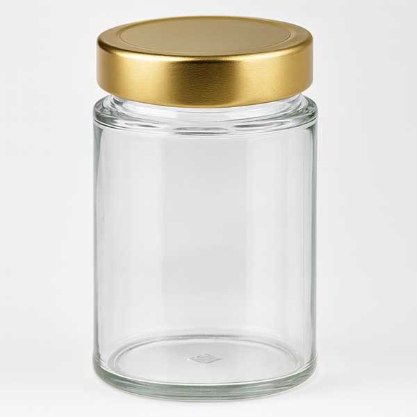 202 ml rond glas met BasicSeal deksel goud diep UNiTWiST