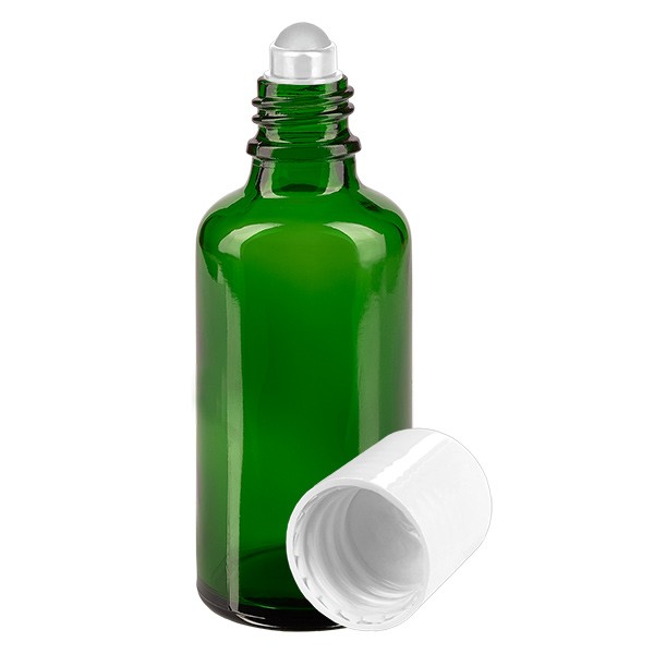 Glas deostick fles groen 50ml, lege deo roller (Roll On)