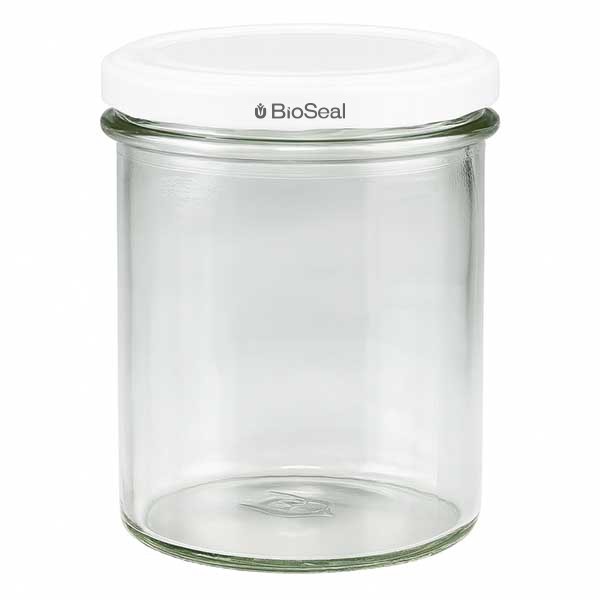 350 ml trommelglas met BioSeal wit UNiTWIST