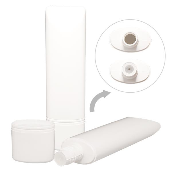 Staande tube 50 ml wit HD/LDPE incl. staande sluiting