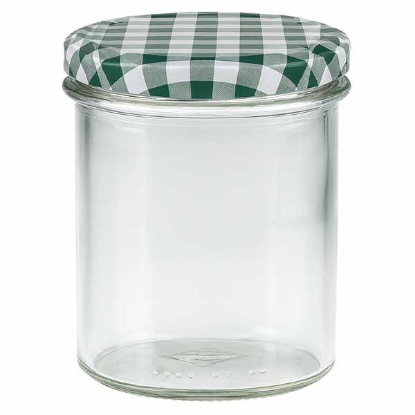 350ml trommelglas + BasicSeal deksel groen/wit UNiTWiST