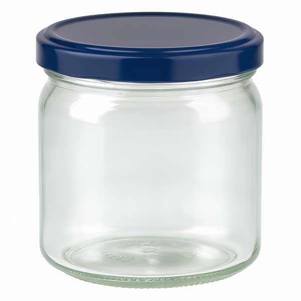 408ml rond glas + BasicSeal deksel blauw UNiTWIST