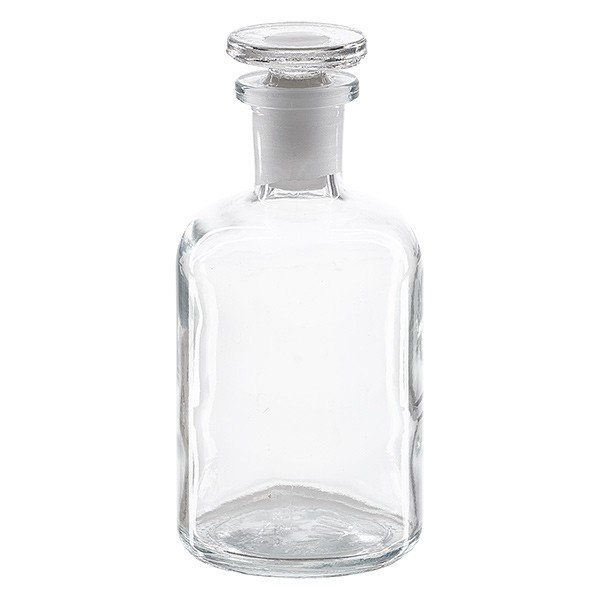 Apothekersfles 100 ml nauwe hals helder glas incl. glazen stop
