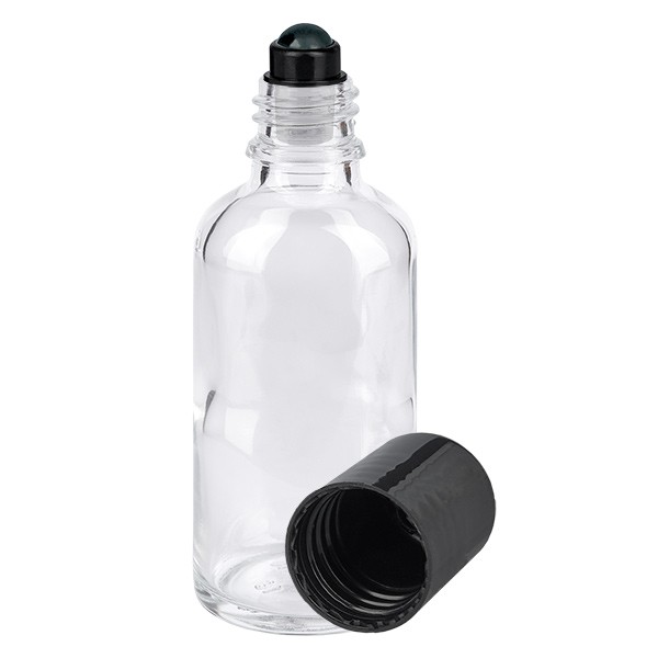Glas deostick fles helder 50ml, lege deo roller (Roll On)