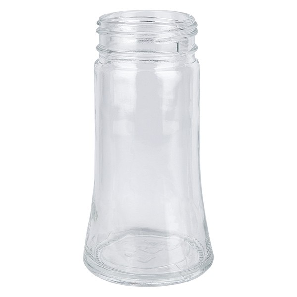 Specerijenglas, trapezevorm 95 ml met 41 mm schroefdraad, helder glas, zonder sluiting