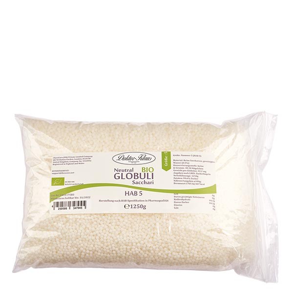 1250g Bio neutral globuli HAB5 van 100% zuivere sacharose