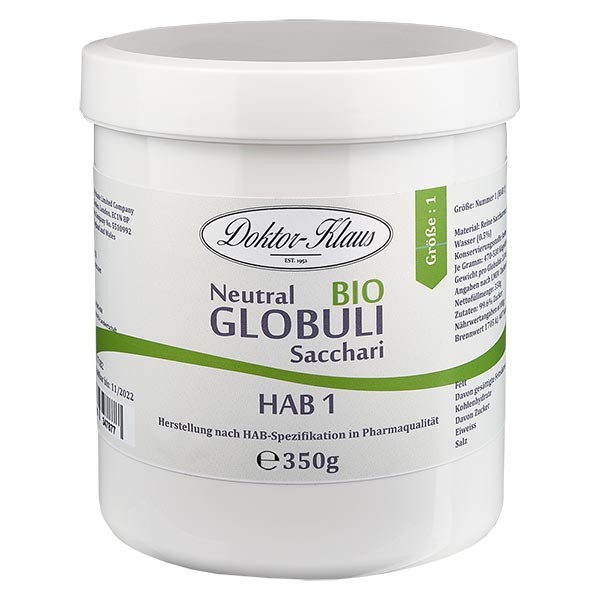 350g Bio neutral globuli HAB1 van 100% zuivere sacharose