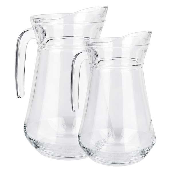 Glazen kannenset France 1,0 + 1,6 liter van gehard helder glas uit Frankrijk