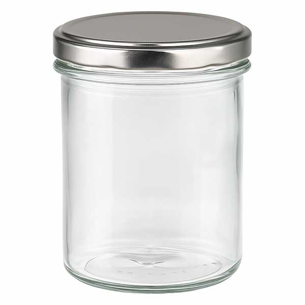 350 ml trommelglas met BasicSeal deksel zilver UNiTWiST
