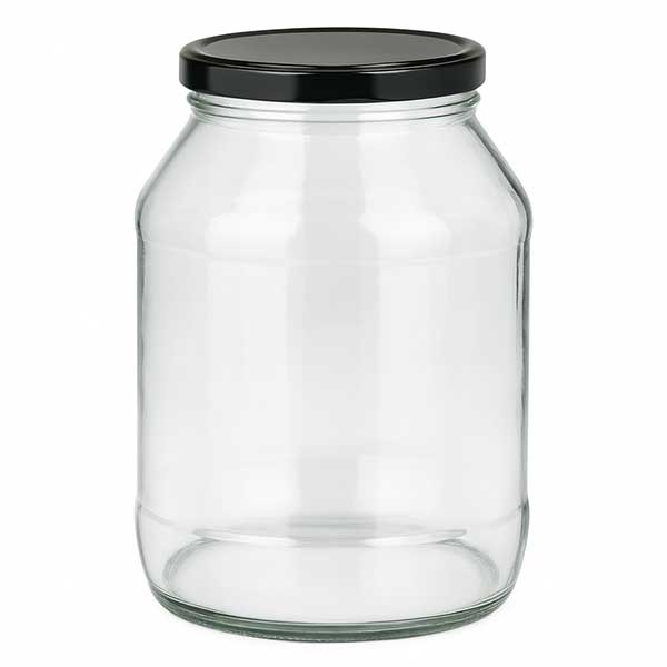 2650ml rond glas met BasicSeal deksel zwart UNiTWIST