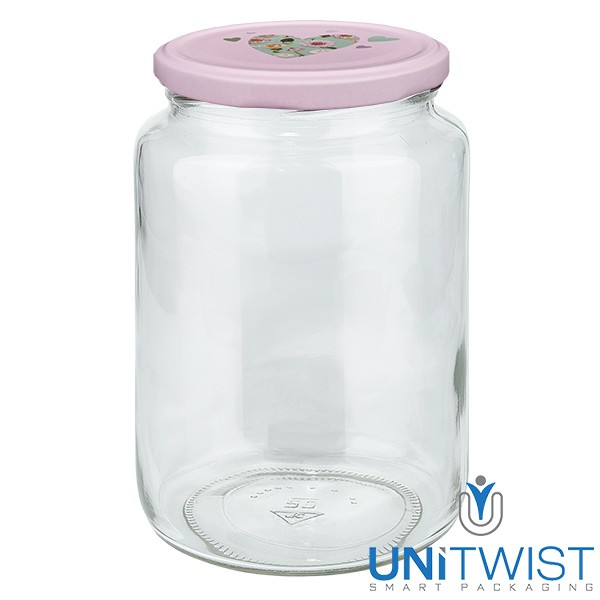 795 ml ronde pot + BasicSeal-deksel hart roze UNiTWIST®