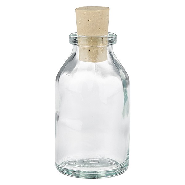 Injectiefles helder glas 20ml met kurk 11/14mm