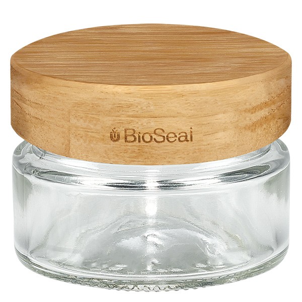 80ml Rundglas mit BioSeal 2-in-1 Holzdeckel UNiTWIST